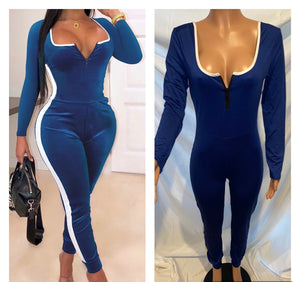 Blue Skinny Jumpsuit