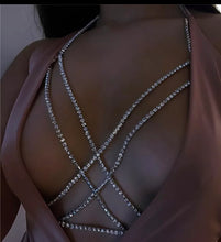 Load image into Gallery viewer, Crisscrossed Rhinestone Chain Bra
