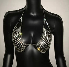 Load image into Gallery viewer, Rhinestone Chain Bra
