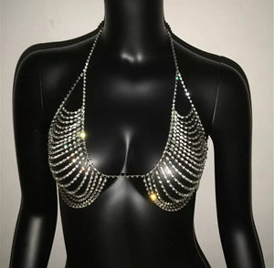 Rhinestone Chain Bra