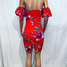 Load image into Gallery viewer, Women’s Off the Shoulder Flower Dresd
