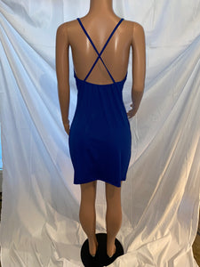 Blue Crisscross Back Dress