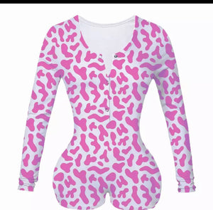 Bodycon Animal Print Pink Romper/Onesie